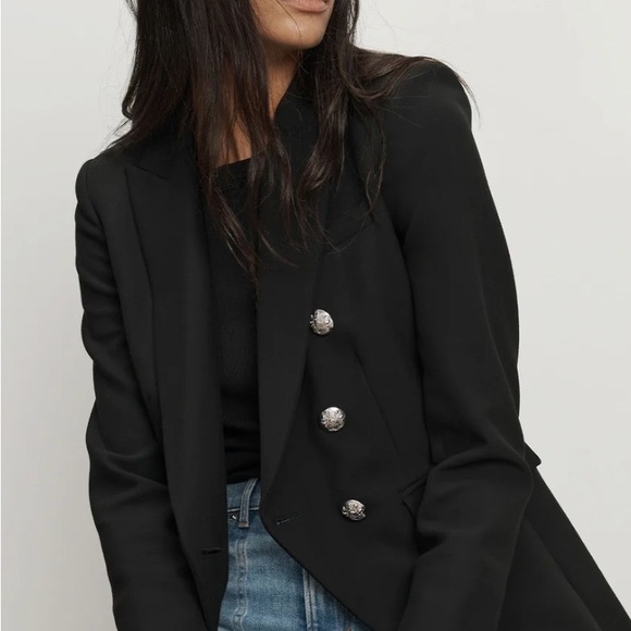 Veronica Beard Miller Dickey Blazer with Silver Buttons - Picture 2 of 5